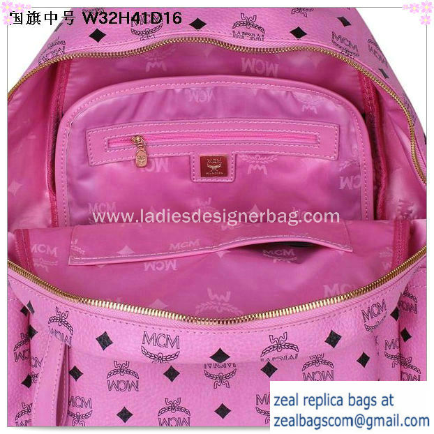 High Quality Replica Hot Sale MCM Medium Flag of UK Backpack MC5173 Rosy